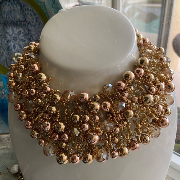 Aldo Jewelry - 🔥NWT Aldo Arvan Beaded Woven Gold Tone Necklace